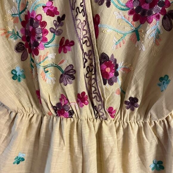 Bluheaven Gold‎ Floral Embroidered Romper Size Small - Picture 5 of 13